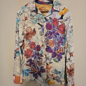 Robert Graham Blue and Red Casual Button Down Shirt